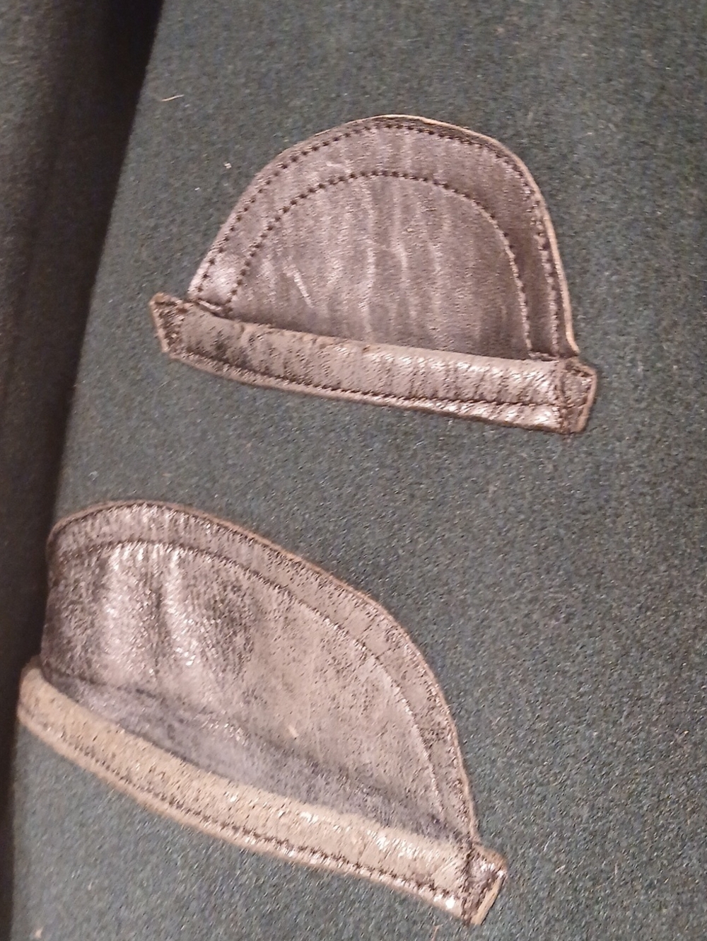 Vintage European Wool Coat With Leather Pocket Trim And Cuffs - Picture 3 of 7